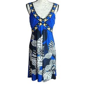 Style & Co Ladies Size Medium Blue White Graphic Print Dress
